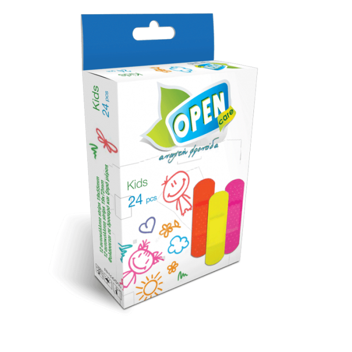 Αυτοκόλλητα Επιθέματα Open Care Aqua Kids 2 μεγέθη 24 τμχ.